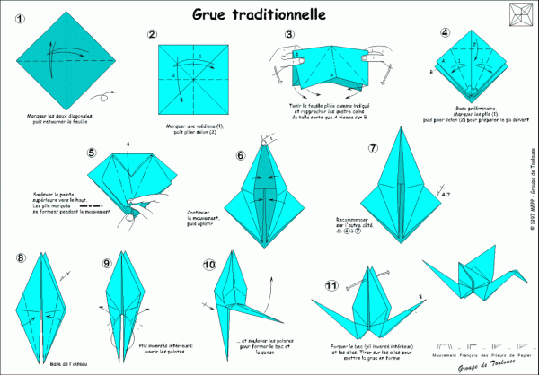 La Grue traditionnelle en origami