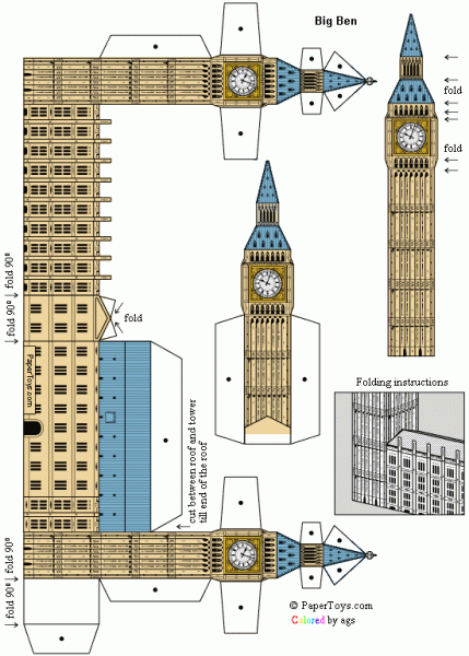 Paper toys Big Ben