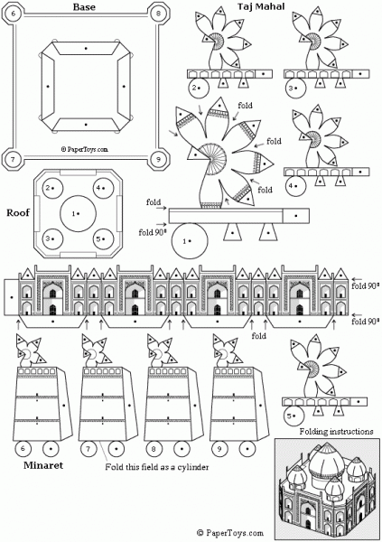 Paper toys Taj Mahal