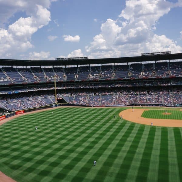 Vue d'un terrain de baseball