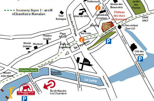 Plan pour aller voir Les Machines à Nantes Plan pour aller voir Les Machines à Nantes