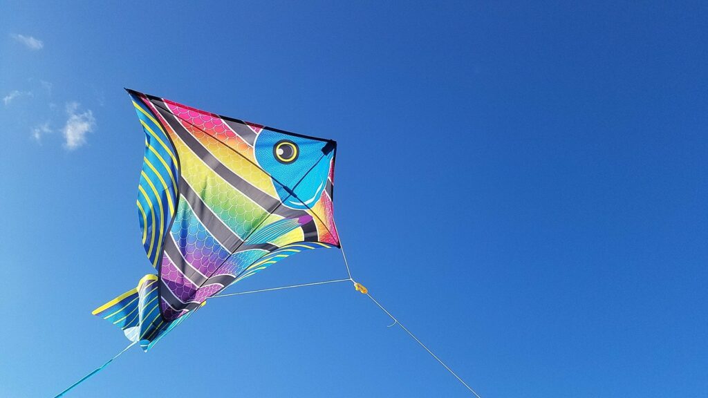 Cerf-volant en forme de poisson dans le ciel