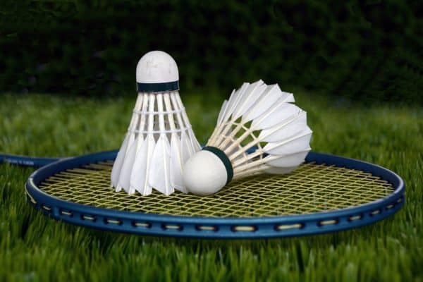 Volants et raquette de badminton