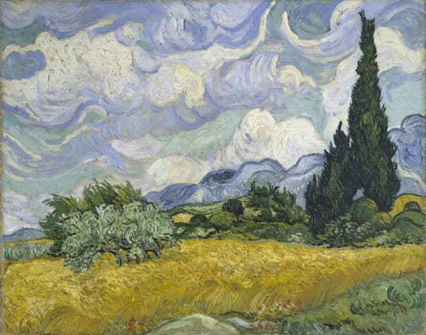 Champ de blé avec cyprès par Vincent van Gogh