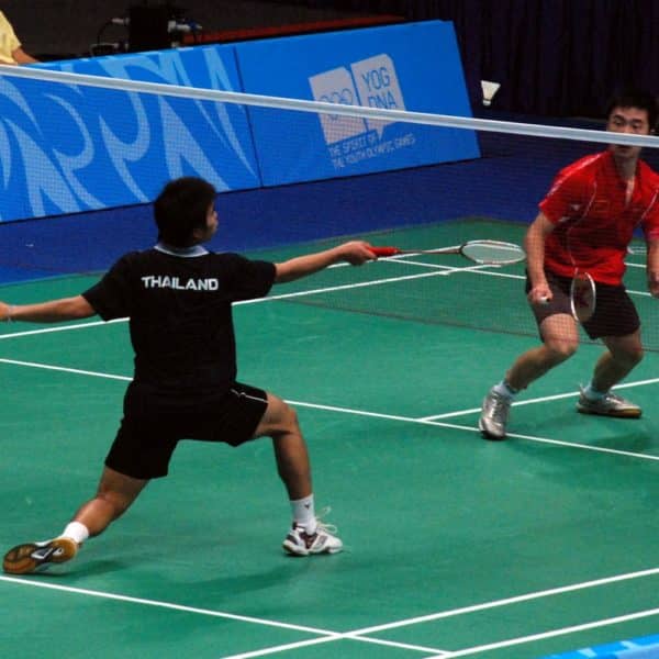 Match simple messieurs de badminton
