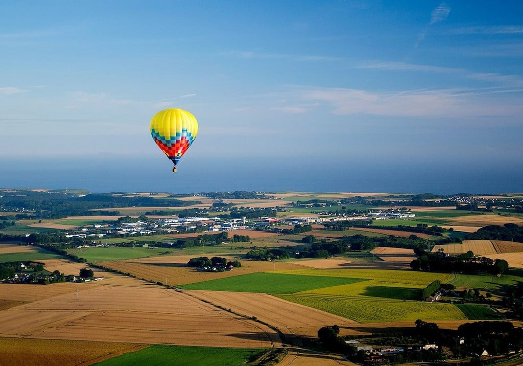 Paysages vus depuis une montgolfière