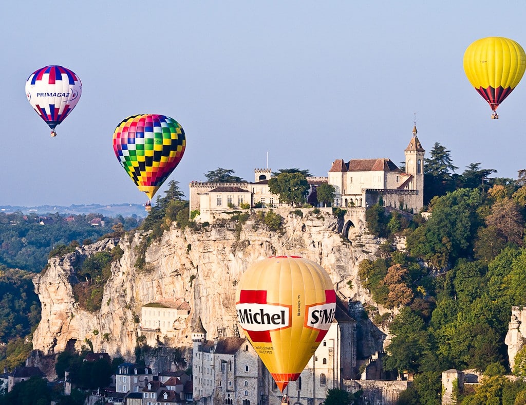 Vol au-dessus de Rocamadour en montgolfière