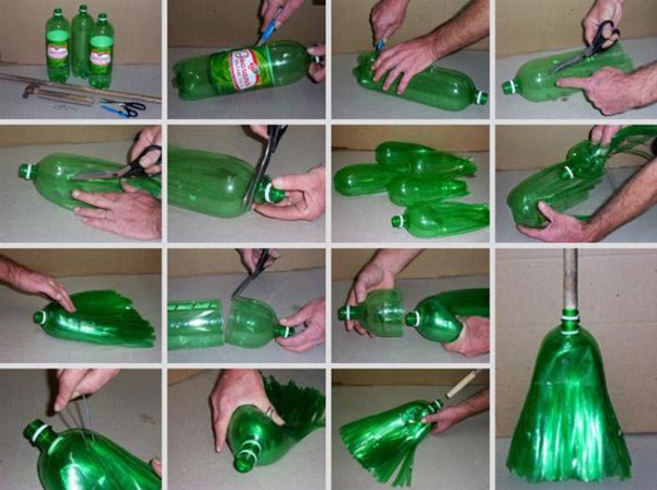 Recycler des bouteilles plastiques en balai