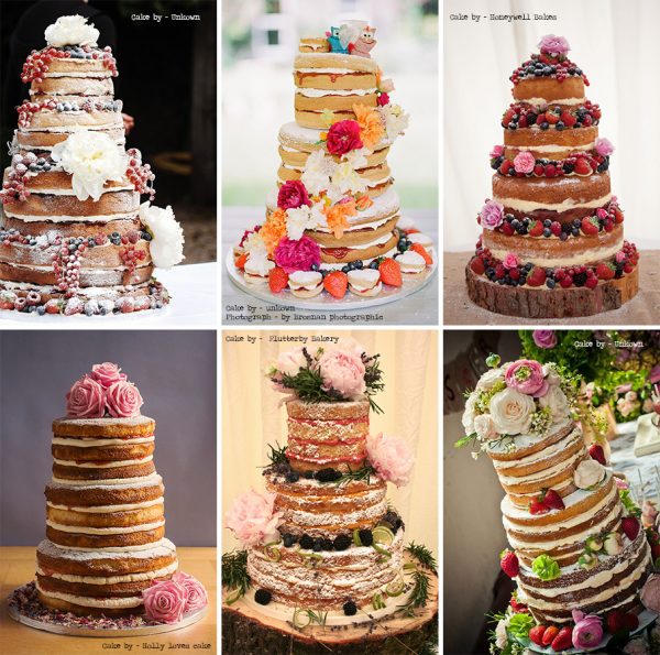 Exemples de naked cakes