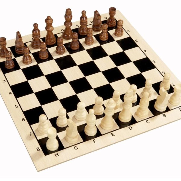 Plateau en bois de jeu d'échecs