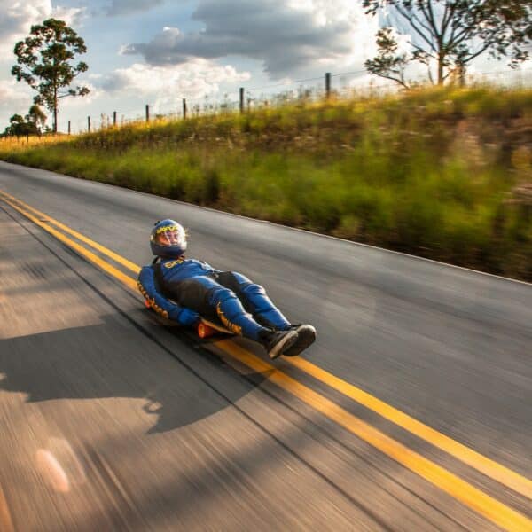 Record de vitesse en luge de rue