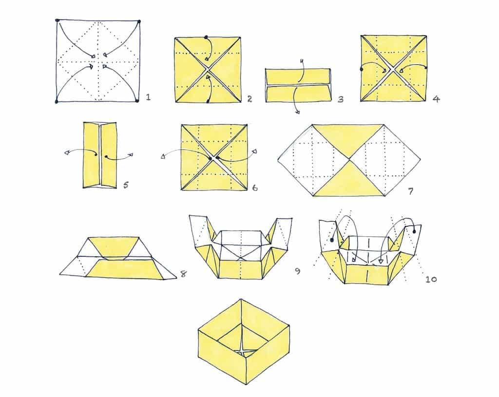 Origami boite de cadeau