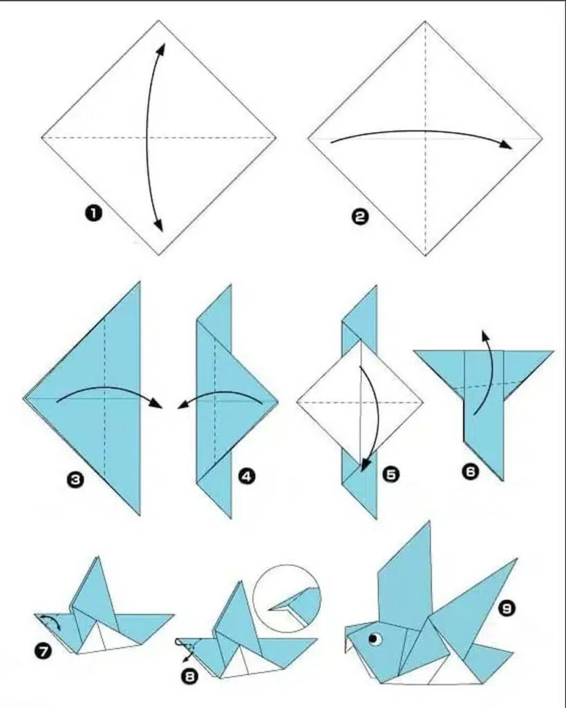 Origami oiseau volant