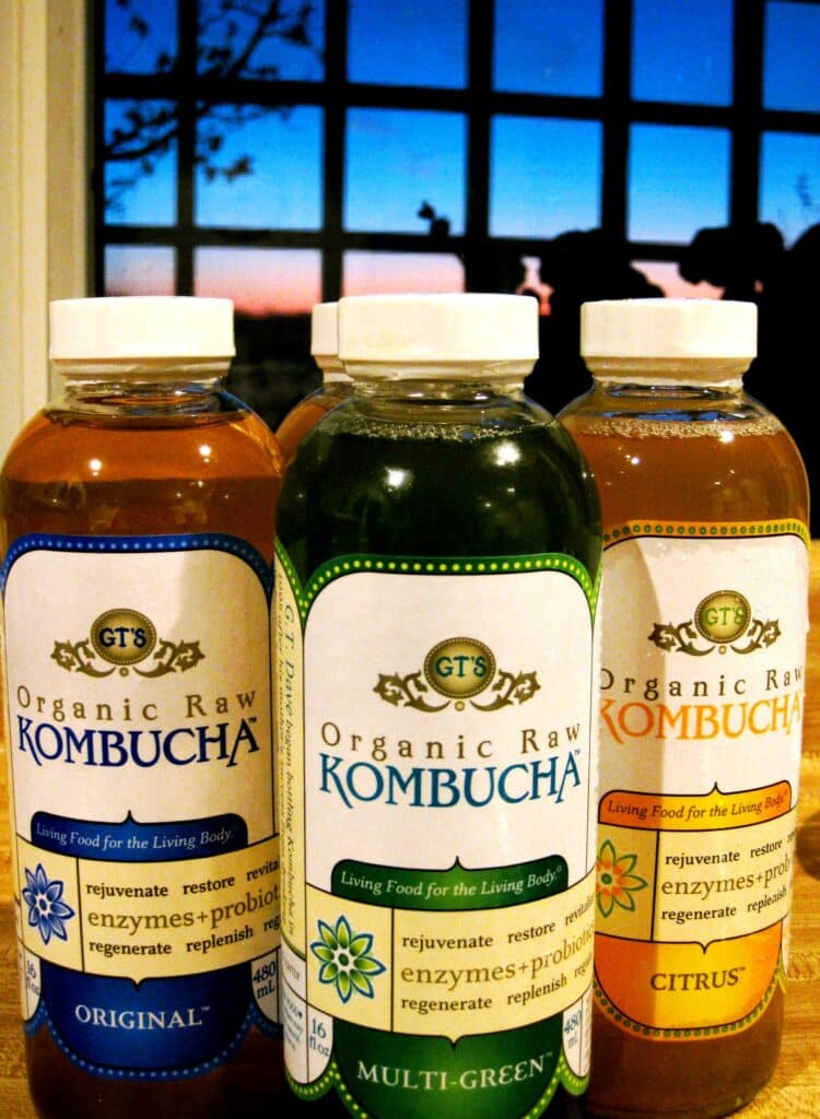 Bouteilles de Kombucha achetées dans le commerce