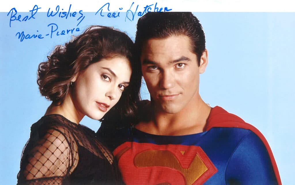 Autographe de Teri Hatcher, actrice américaine interprète de Loïs dans la série télévisée Loïs et Clark