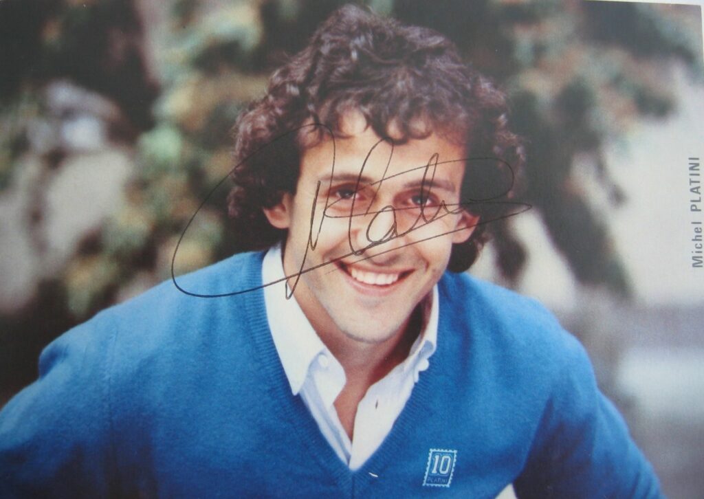 Autographe de Michel Platini, champion de football