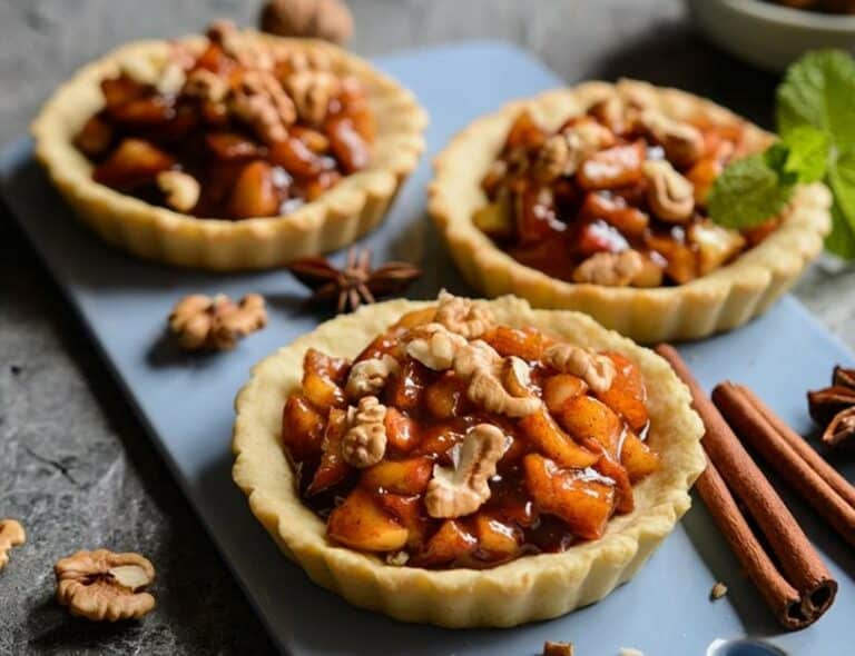 Préparez de délicieuses tartelettes aux pommes caramélisées et aux noix