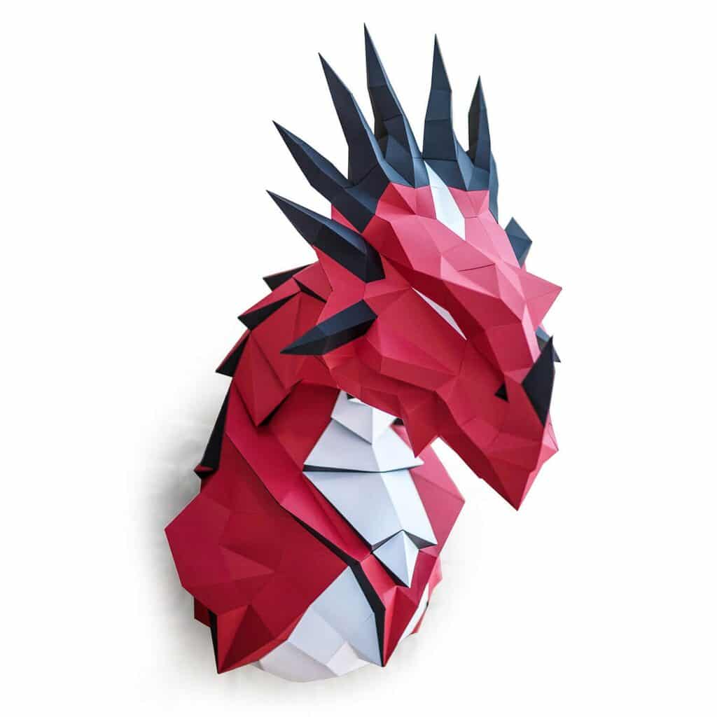 Papercraft 3D représentant un dragon